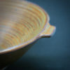 Low wide bowl with handles, close up