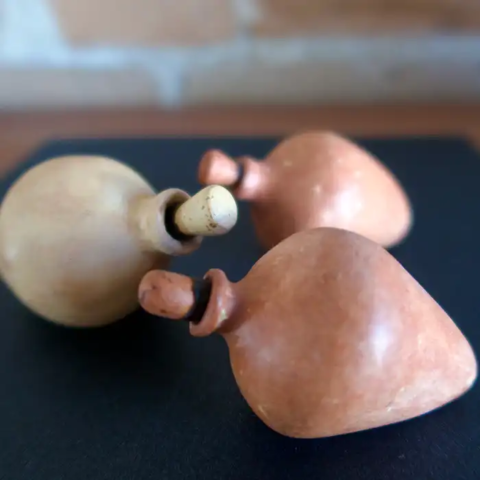 Sphero-conical Vessels. Burnished local clay, beeswax from wild Australian bees.