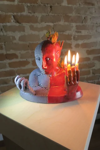 Ceramic sculpture on fire!
